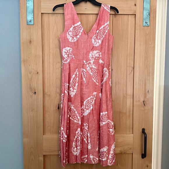 Tory Burch Runway Helen Batik Dress Beaded Appliqué Floral Size 4 - EUC! - Picture 7 of 8